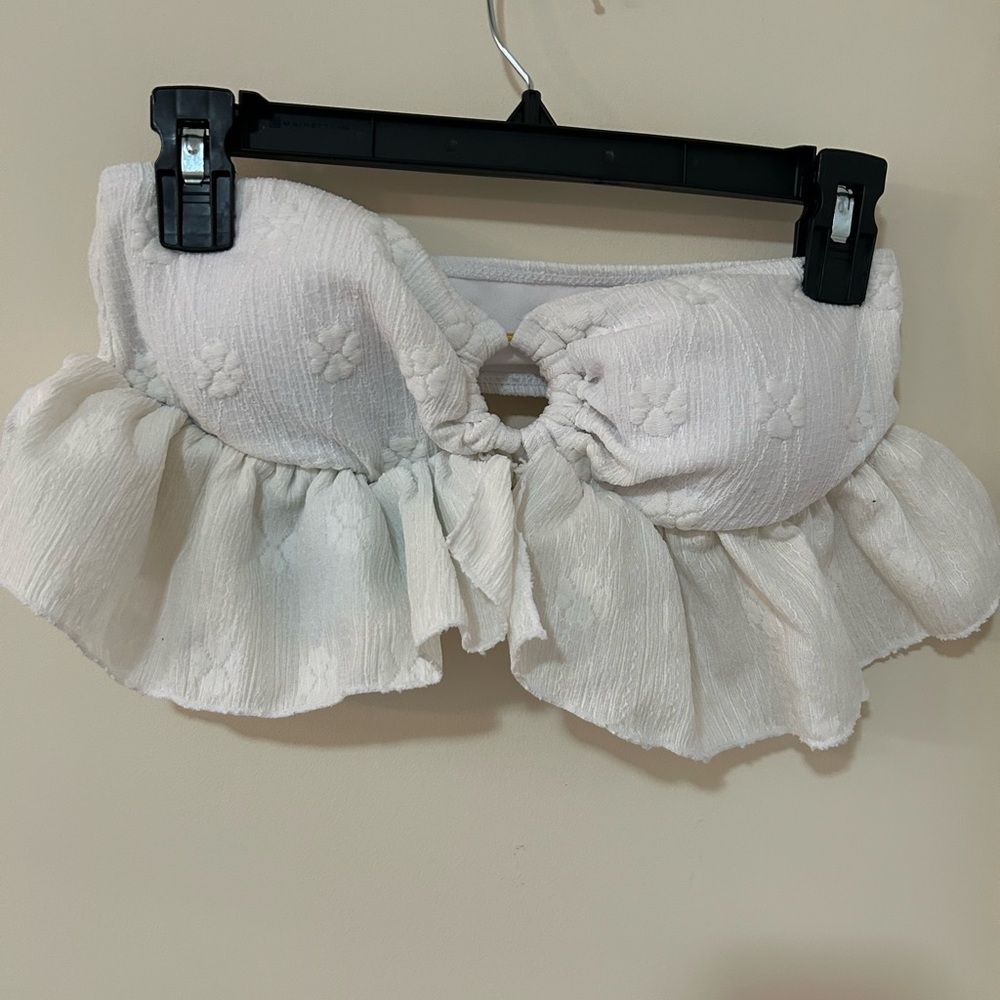 White Ruffled Bathing Suit
